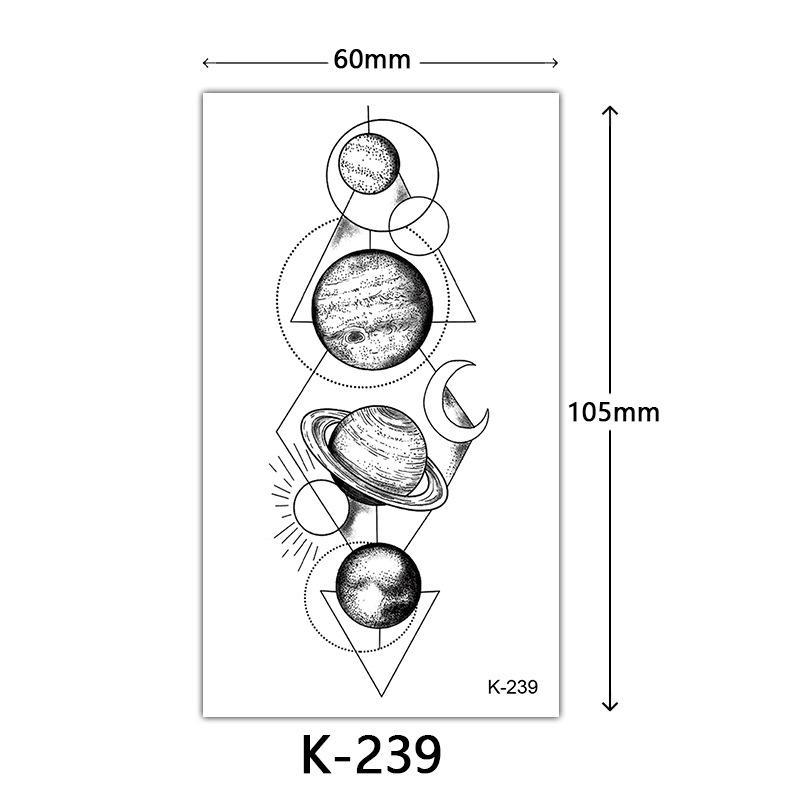 English Letter & Flower Butterfly Tattoo Stickers - Waterproof & Sketch Line Design