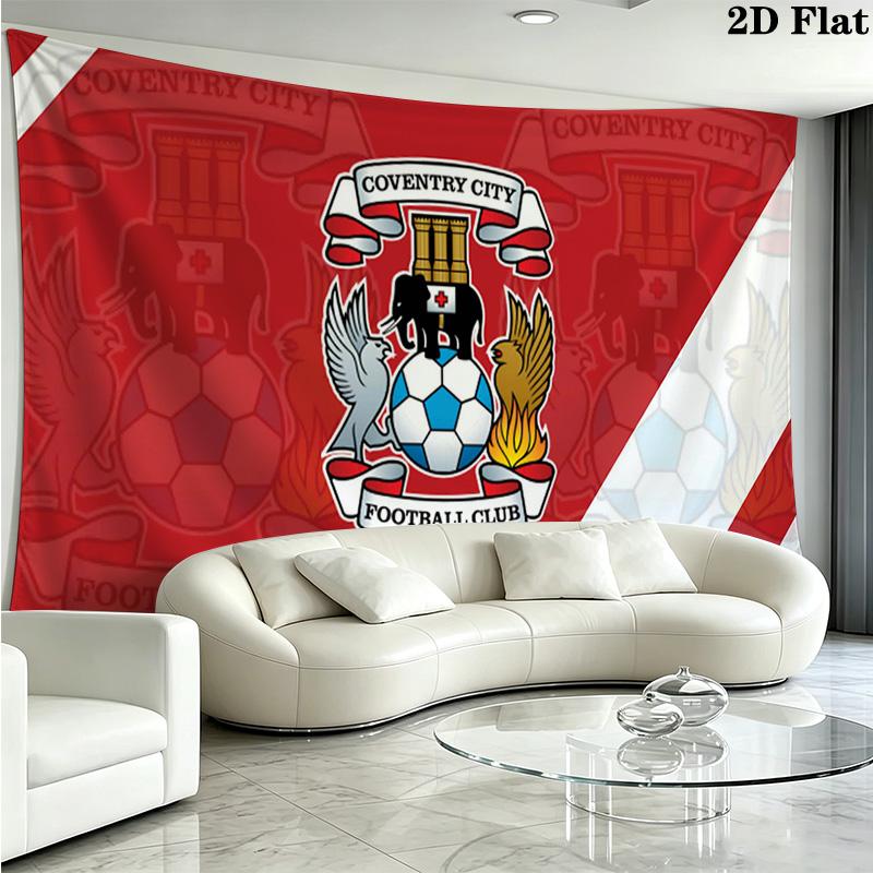 Coventry City Wall Tapestry Aesthetic Wall Hanging Printed Fabric Blanket Decorative Tapestries for Bedroom Living Room Home Decor