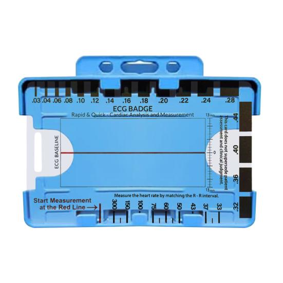 Transparent 7-Step Ruler Measuring Tool Waterproof Compact Design ECG-Interpretation Pocket Reference Guide