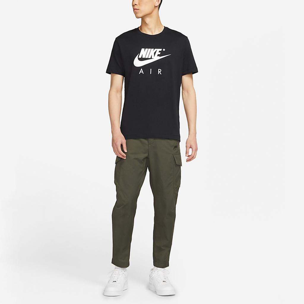 Nike Спортивная футболка с круглым вырезом и коротким рукавом Air Big Logo Print, мужские топы, черный DD3352-010