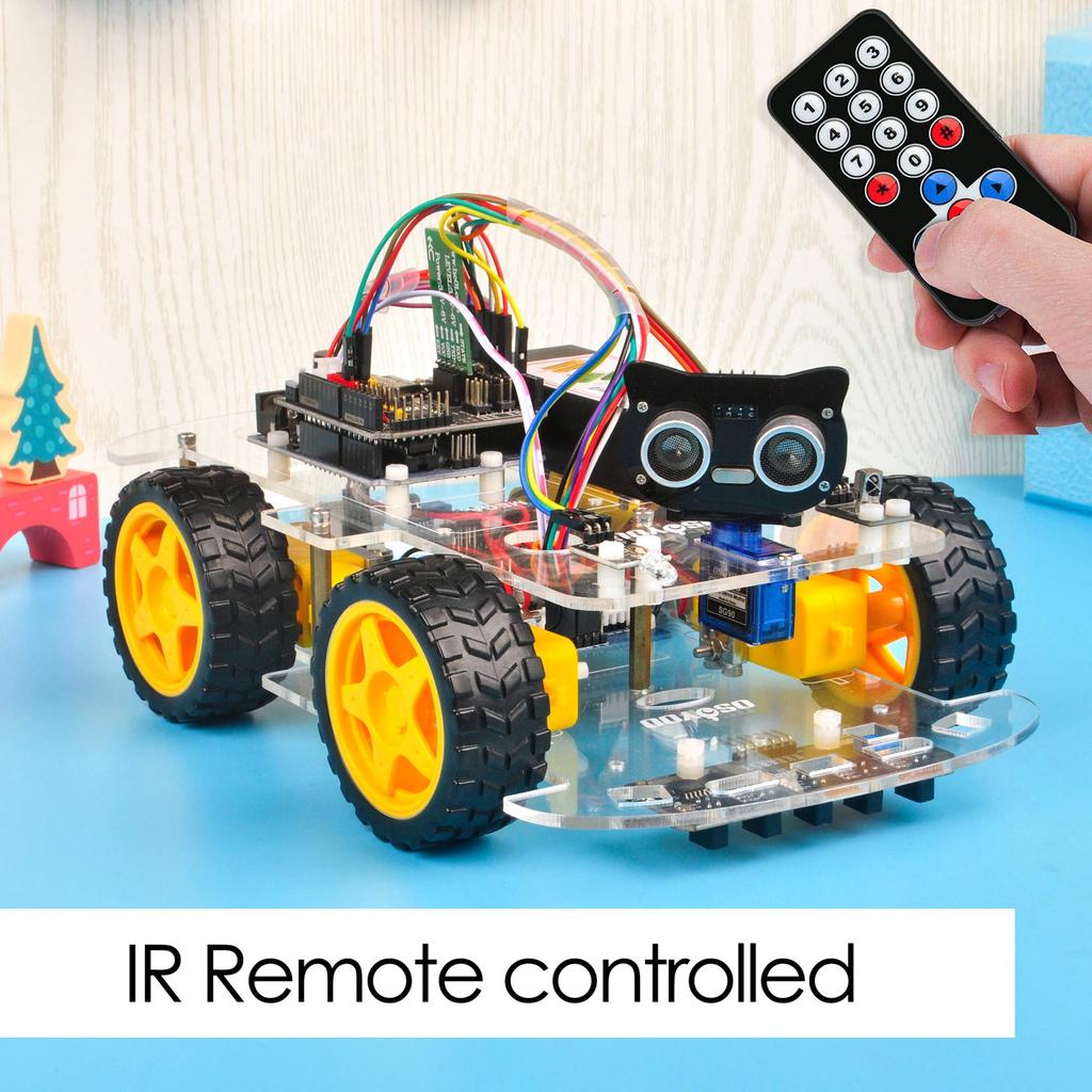 OSOYOO Arduino UNO Многофункциональный Образовательный Робот-Машина V2.1 STEM Дистанционное Управление Приложение 4WD Сборка, Программирование, Обучение Образовательный Электрический Робототехнический