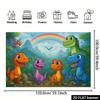 Мультяшный 2D фон с динозаврами - Красочный баннер-фон для фотосессии в стиле Юрского периода для детской вечеринки