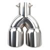 Bolt-on Dual Exhaust Tip Rolled Stainless Steel Square End One Change Two Double Slant Cut Tailpipe Muffler Tip 3 inch Inlet