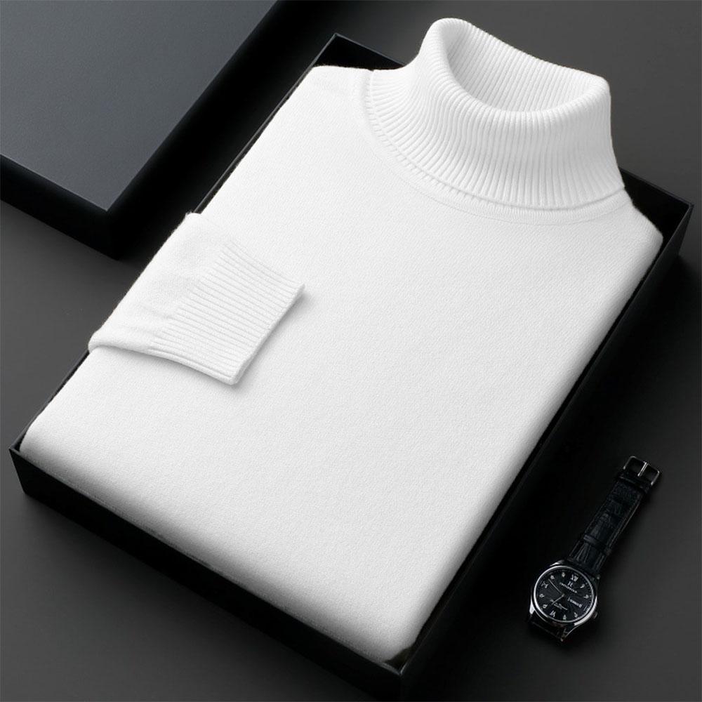 Sweaters for Men Anti-pilling Knitwear Turtleneck Sweater Slim Fit Long Sleeve Pullover Solid Color Men Clothing