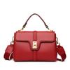 Fashion Lock Shoulder Bag Women's Handbag Solid Color Retro Simple Crossbody Bag Shoulder Strap Commuter