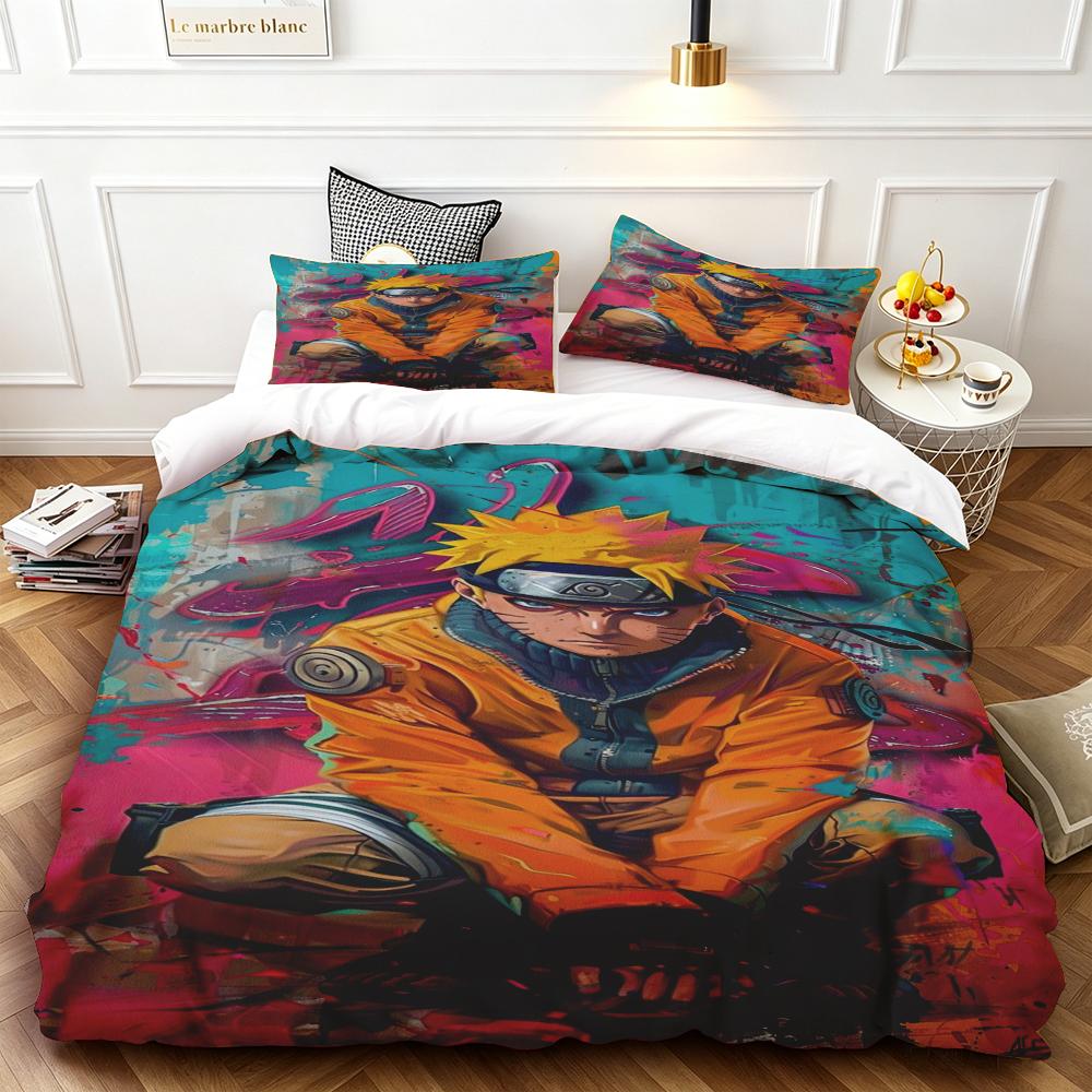 Single/twin N-Narutos Duvet Cover Set Cartoon Bedding Set Quilt Cover Soft and Comfortable Bedroom Home Decor