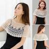 Pure Color Lace Shawl Lace Blouse Shoulders Scarf Female Fake Collar Cape  Spring Autumn