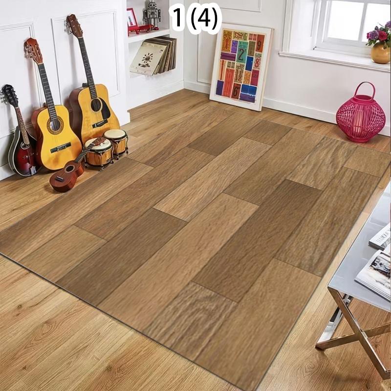 Retro Imitation Wood Panel Pattern Kitchen Area Carpet Floor Mat Suitable for Laundry Room Home Decoration Retro Wood Carpet