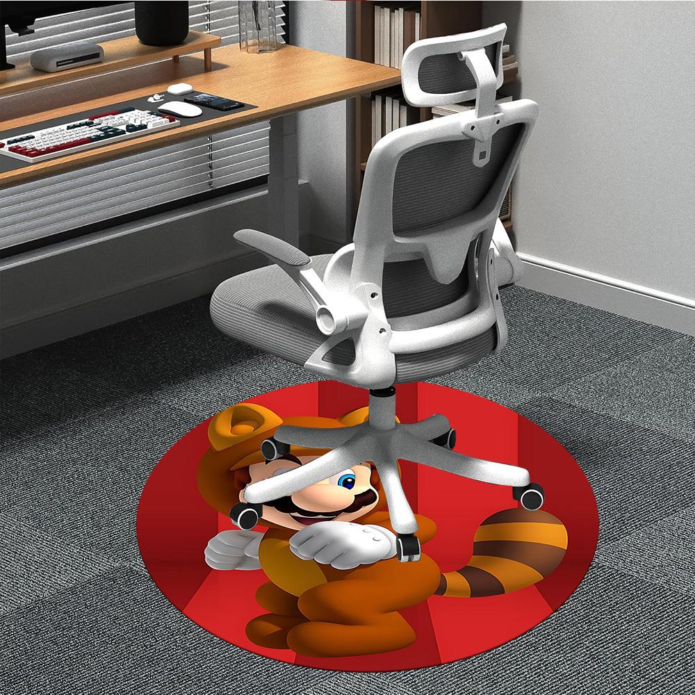 1pc Mario Office Round Area Rug, Bedroom Living Room Home Decor, Room Deco, Offic a1016142