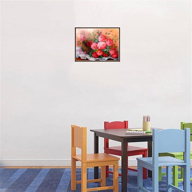 Вышивка крестиком "Цветочная корзина роз "