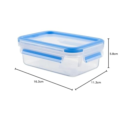 T-fal MasterSeal Fresh MW Rectangle Storage Container, 550ml, Airtight, Integrated Gasket, 30-Year Warranty, N10142
