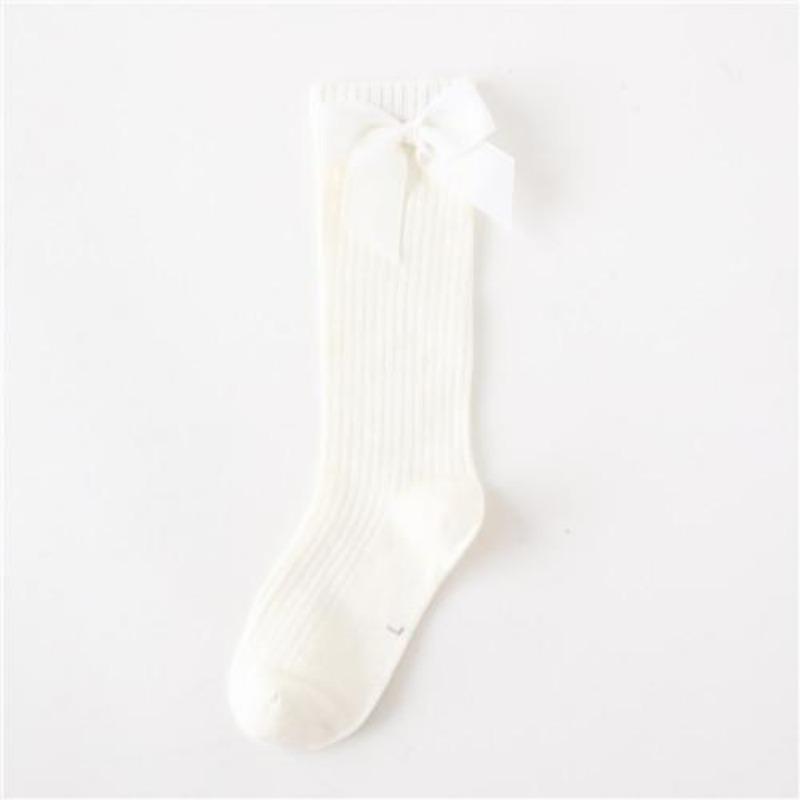 Solid Children Socks With Bows Cotton Baby Girls Socks Soft Toddlers Long Socks For Kids Princess Knee High Socks for Girls 2022 New Spring Autumn
