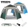Outdoor Picnic Camping Portable Folding Main Hall Canopy Hexagonal Vinyl Tent Thickened Sunscreen and Rainproof