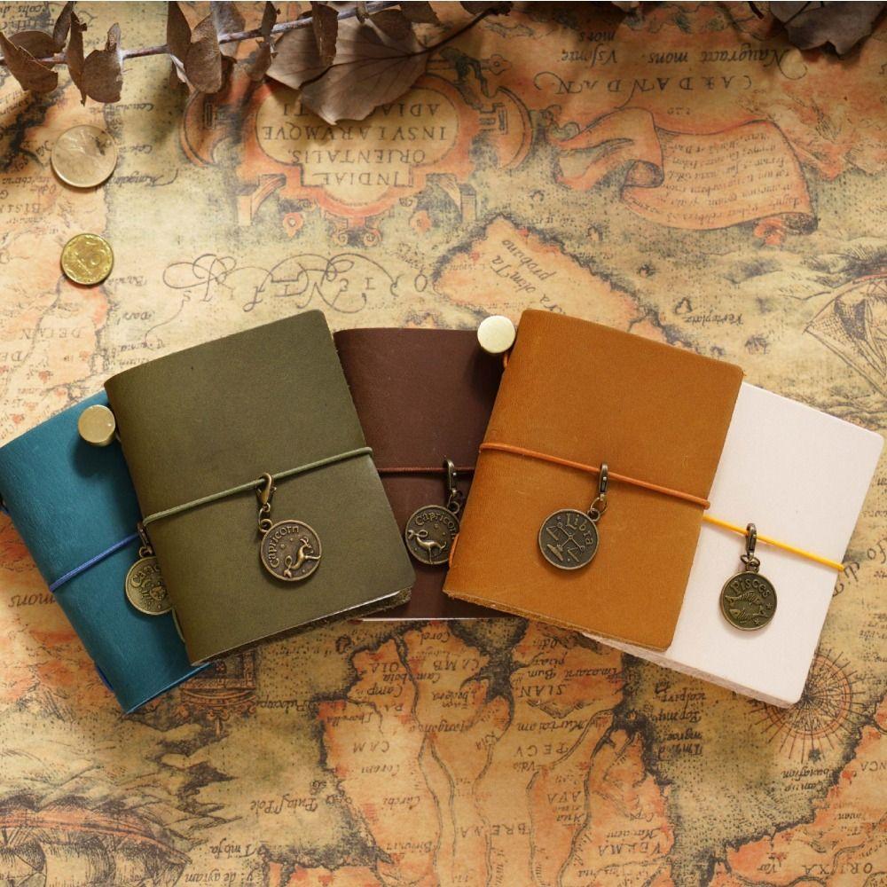 Writing Cowhide Cover Sketchbook Sketching Diary Notebook Vintage Traveler Notebook  Graffiti