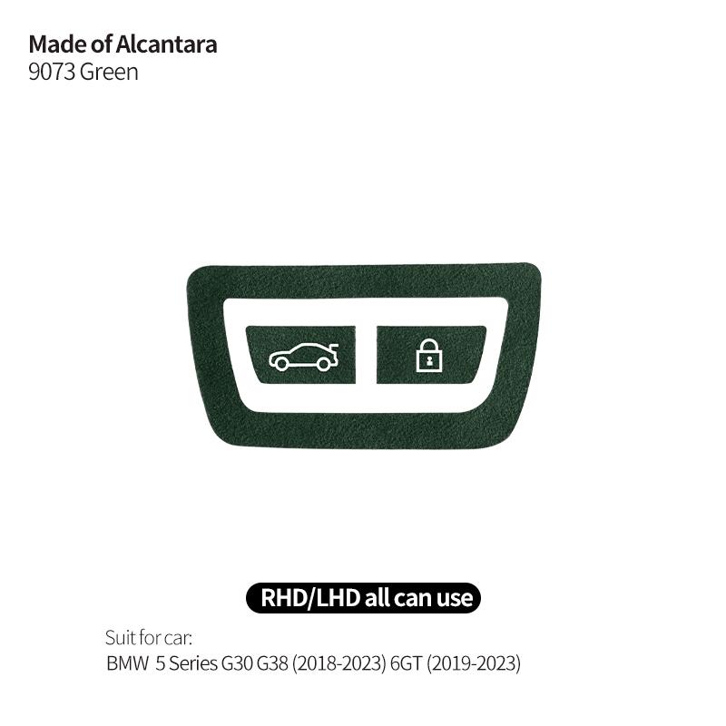 BBJT8 For BMW 5 Series G30 G38 6GT Car Trunk Button Decorative Trim Frame Sticker Interior Custom Tuning Accessories Made of Alcantara