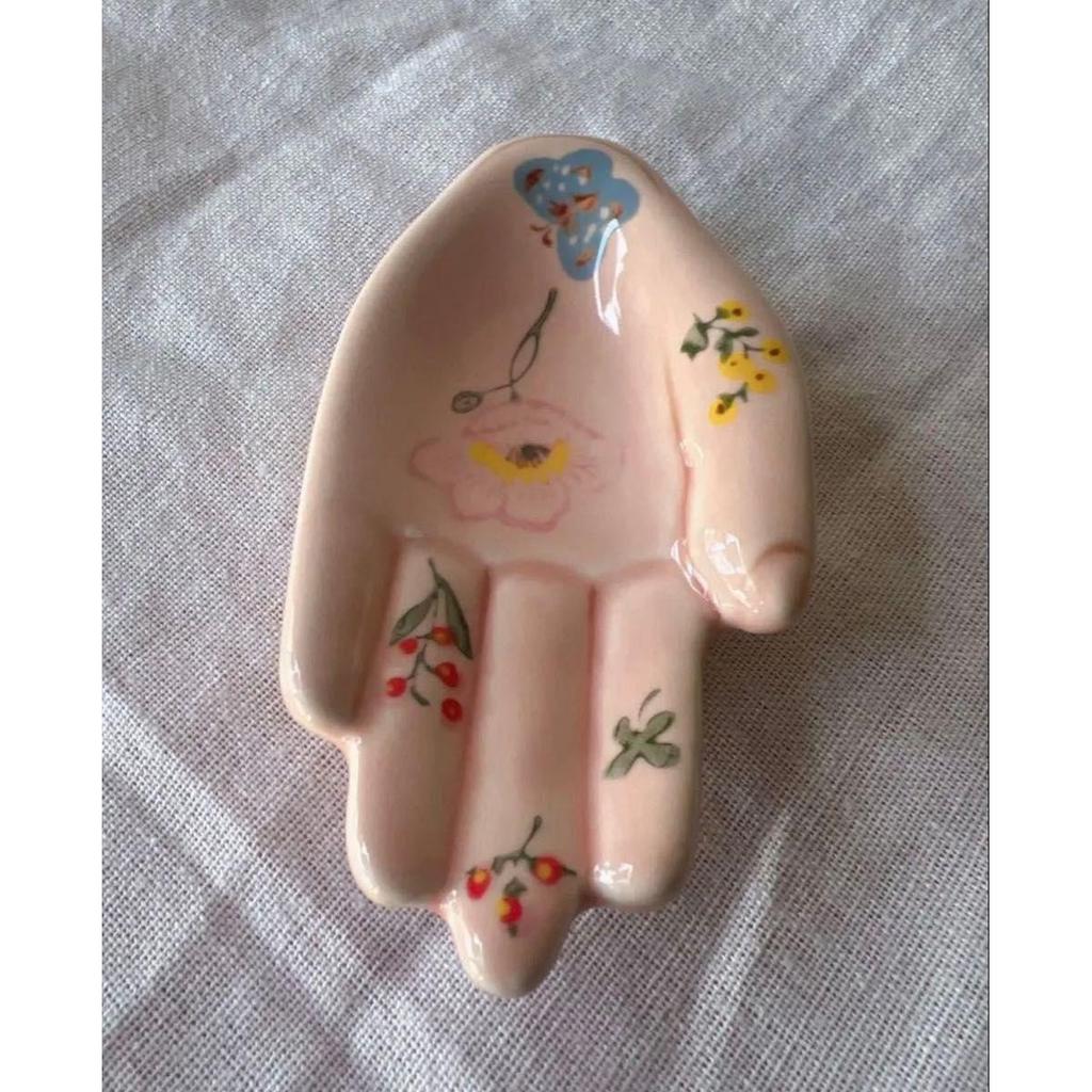 Б/у Новый поднос для аксессуаров Anthropologie ANTHROPOLOGIE Маленькая тарелка Фигурка Natalielete Керамика Ручной мотив