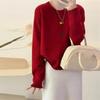 Autumn and Winter Short Sweater for Women Korean Color Button Round Neck Knitted Cardigan for Women