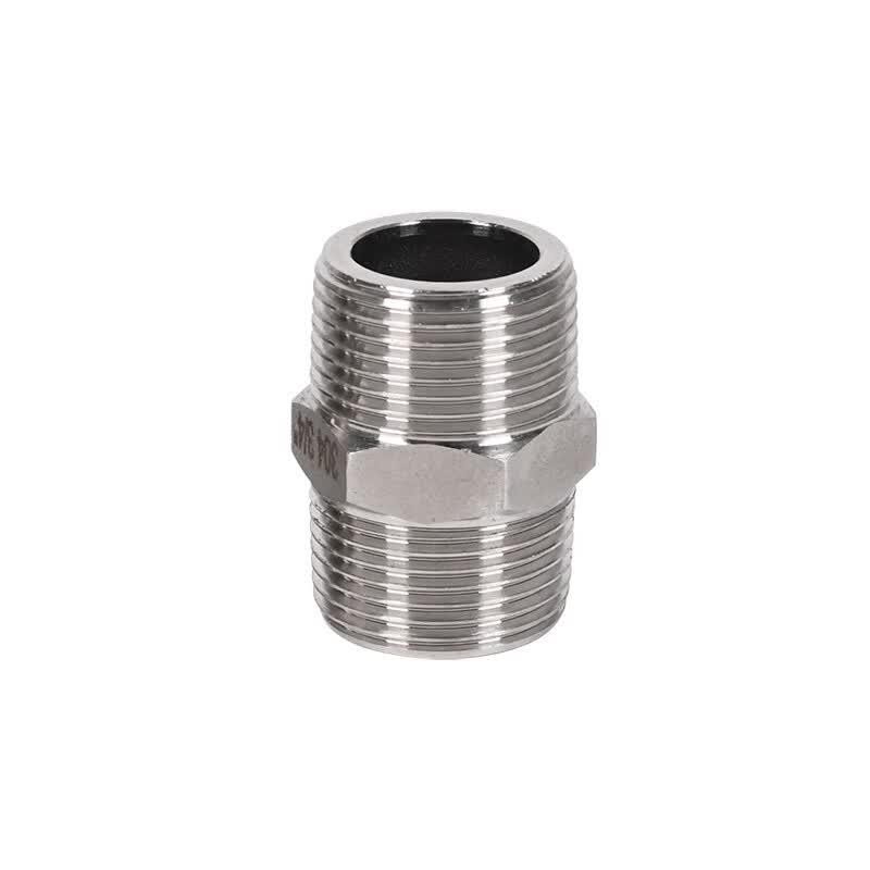 304 Stainless Steel Hex Double External Thread Straight Connector