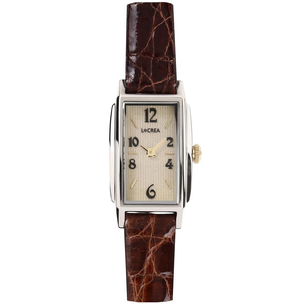 Solar Watch Made In Japan LeClair Genuine Crocodile Leather [LCREA] Women's (RECTANGLE/Silver, Belt/LC2002-SSCBR)