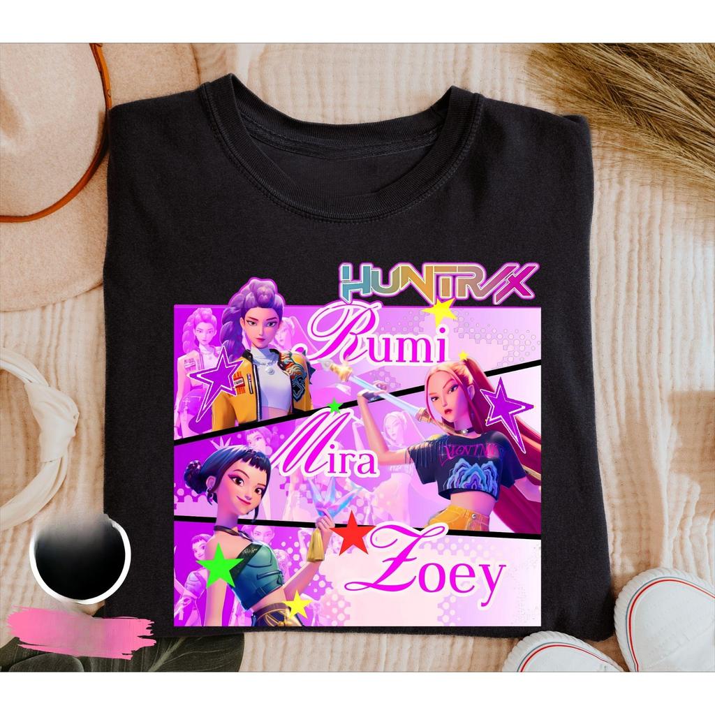 K-pop Истребитель демонов Саджа Мальчики Футболка Харадзюку Круглый вырез Повседневная Аниме Футболка Топы Унисекс