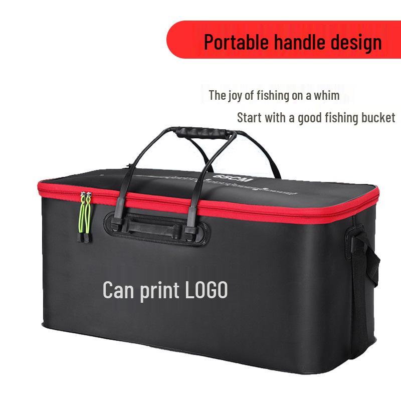 Портативное складное ведро для рыбы: Многофункциональный садок для рыбы с ручкой и плечевым ремнем для переноски воды и рыбалки.