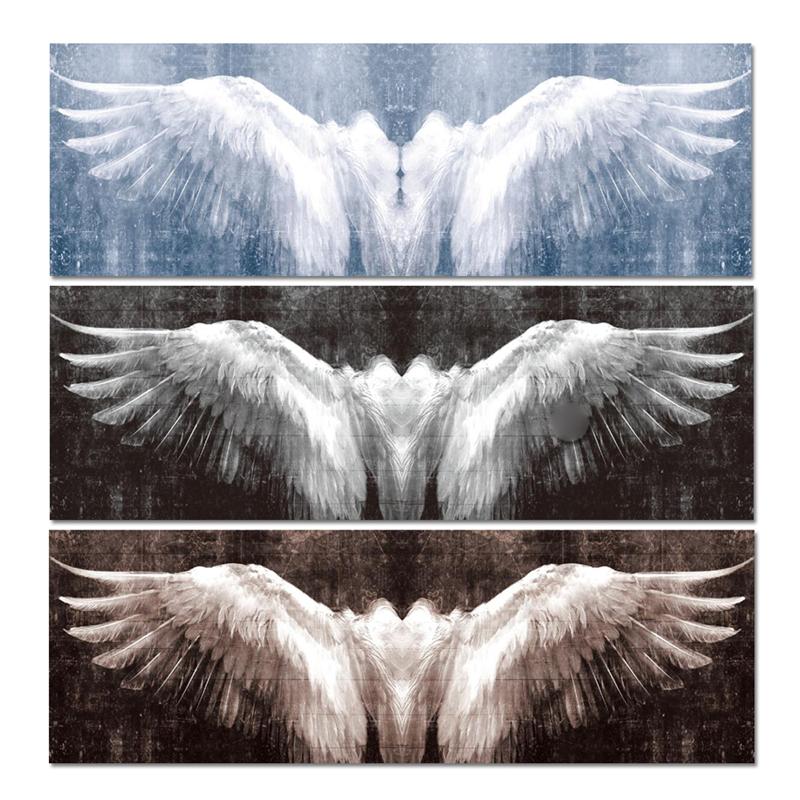 Черно-белые крылья ангела, абстрактные картины на холсте большого размера, крылья, постеры и принты, настенные панно для декора гостиной