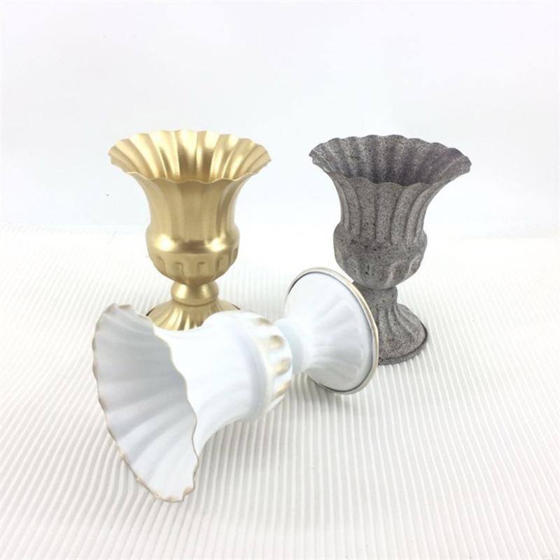 62KD Винтажная металлическая ваза для цветов Фермерский горшок для свежих сухих цветочных композиций Центральный элемент стола Деревенский домашний декор