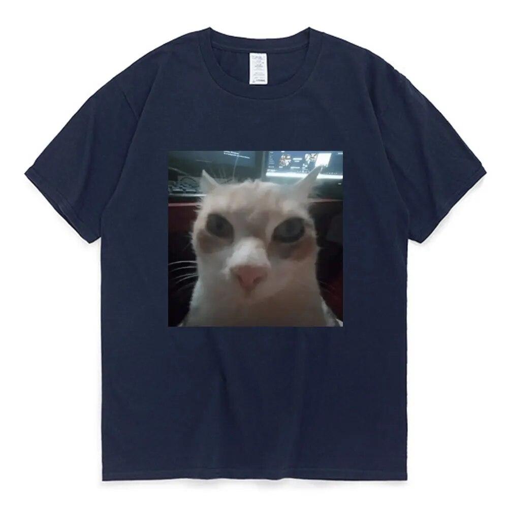Funny El Gato Meme Sad Crying Cat Munchkin Kitty Meme Trendy Graphic T Shirt Unisex Women Harajuku Streetwear T-shirts Short Sleeve
