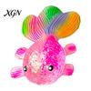 Anxiety Relief Toy Rainbow Tail Goldfish Squeeze Stress Clear Glitter Fish Sensory Portable Reliever Soft Stretchy Shape Home Office Desk Ball