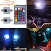 2X C5W Car Led RGB 5050 6SMD 31/36/39/41mm Festoon Dome Car Door Lights Automobile Remote Controller Colorful Reading Lamps Roof Atmosphere Bulbs