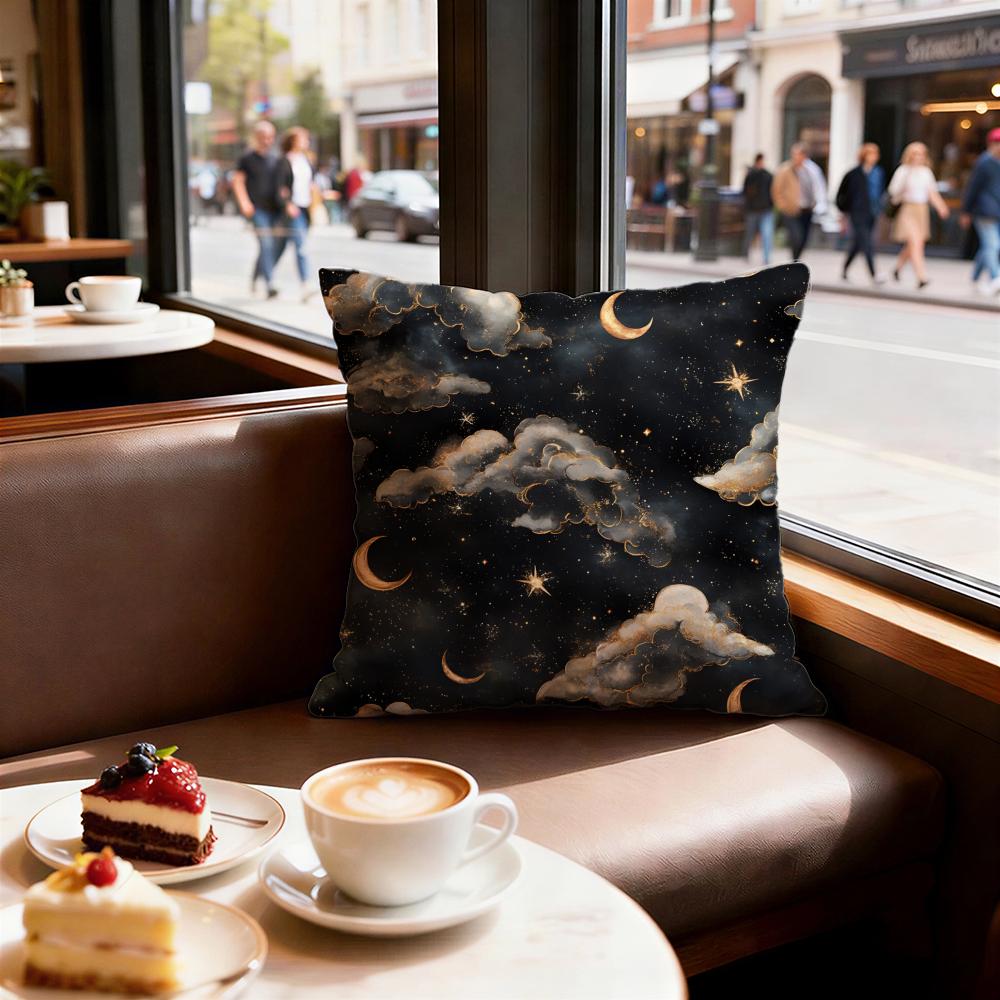 Starry Nebula Texture Cushion Cover Set of Decorative Short Plush Pillow Covers for Sofa Soft Cushion Case x cm