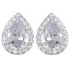 [Q2949] - Silver Earrings 'Sissi' Silvery White (rhodium-plated) - 9x6 Mm (pears)