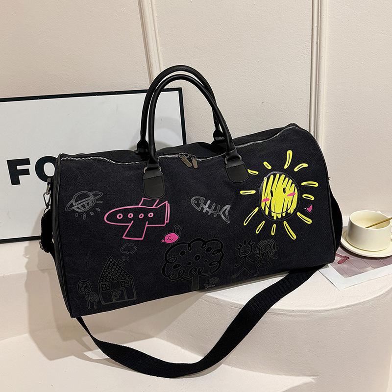 Женская парусиновая дорожная сумка большой вместимости, студенческая сумка для хранения в общежитии, женская дорожная сумка для ручной клади