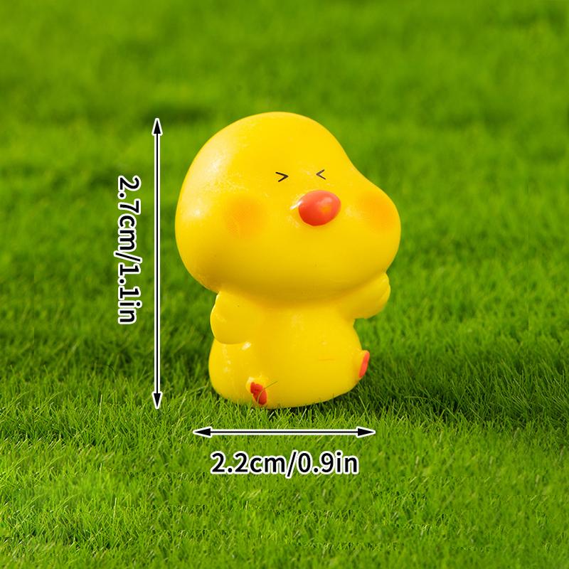 Мини-мультяшные украшения из смолы, микро-пейзажная скульптура, милая утка, поросенок, миниатюрные украшения для приборной панели автомобиля