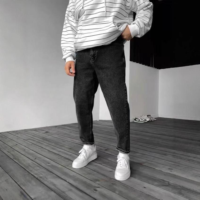 Мужские повседневные джинсы однотонного цвета