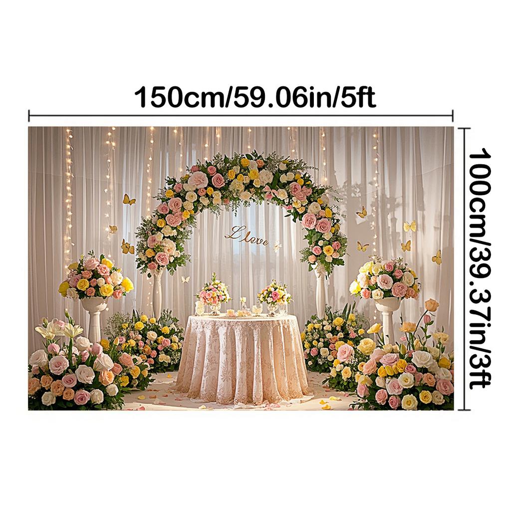 1 шт. Элегантный цветочный арочный полиэстеровый фон для свадеб, праздничных вечеринок, домашних и садовых торжеств, студийного фона и мероприятий на открытом воздухе