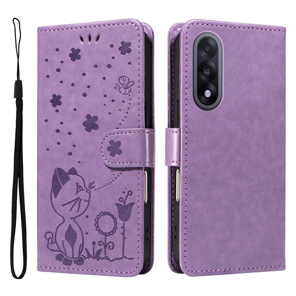For OnePlus Nord 5 5G/OnePlus Ace 5 Ultra 5G Leather Wallet Case Cat Bee Pattern Phone Cover Stand