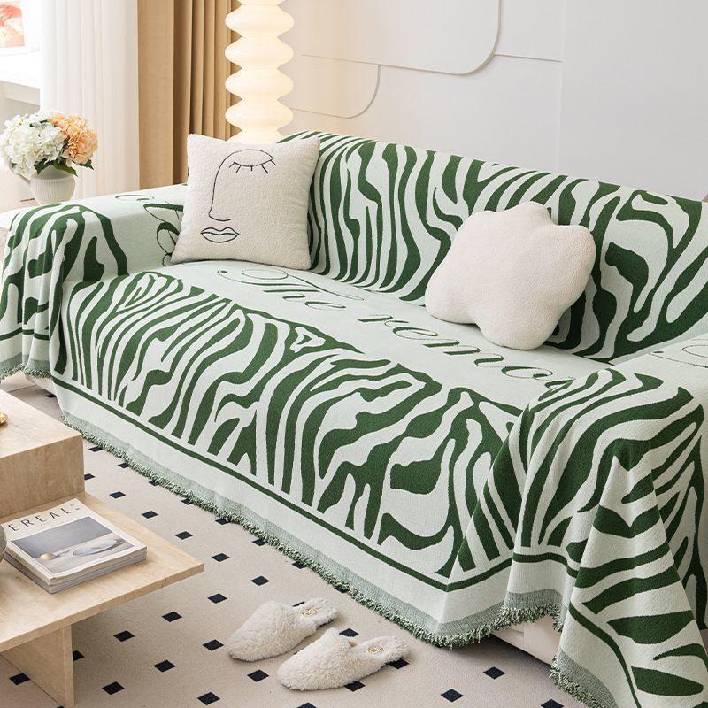 Modern Chenille Zebra Pattern Sofa Towel Furniture Cover 4 Seater Sofa Throw Blanket Couch Armchair Slipcover All-season