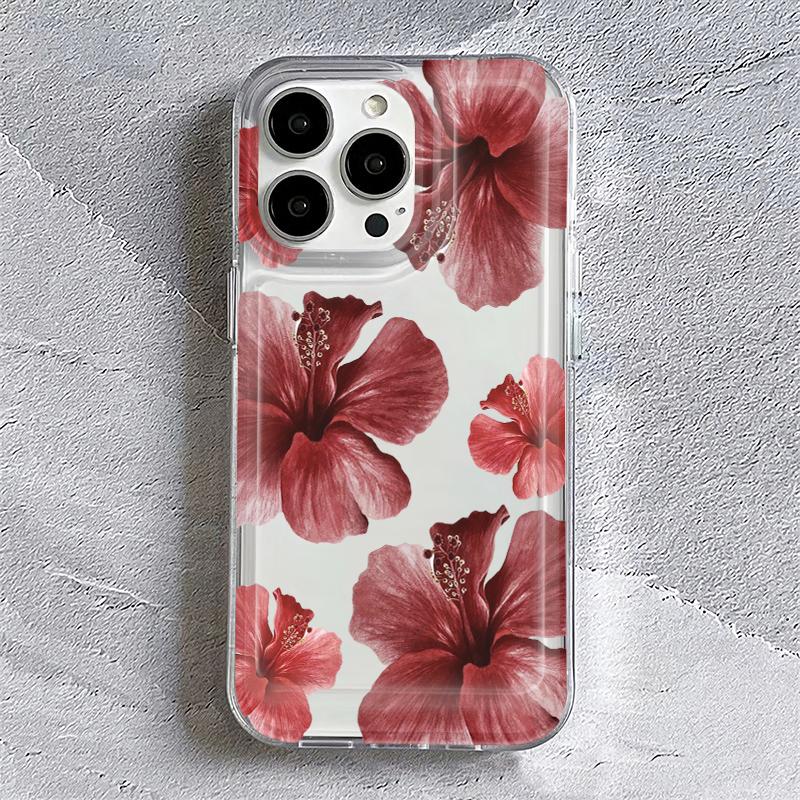 Прозрачный чехол с принтом вишневого цвета для iPhone 17 15 14 13 Pro Max 11 12 Max 7 8 Plus Стильный Ударопрочный Мягкий Чехол