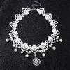Selling Women's Gothic Chain Jewelry Steampunk Style Lace Multilayer Beads Necklace Choker White