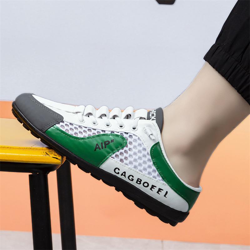 Мужские кроссовки Slip-On, стильные, дышащие, сетчатые, для отдыха на природе, пляжа, повседневные, универсальные, слипоны