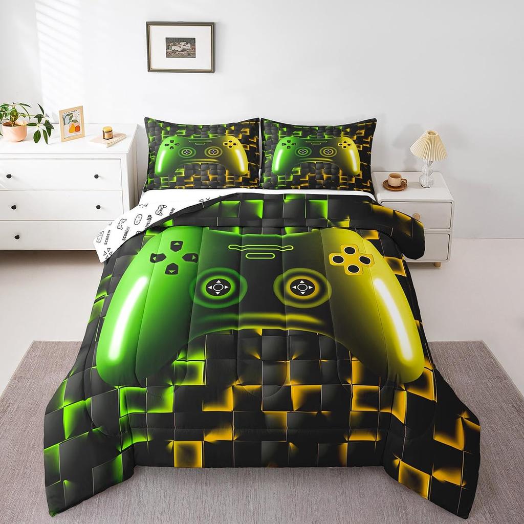 Kawaii Bedding Set Twin,2 Piece Star Moon Galaxy Comforter Set for Boys,Aesthetic Bed Set Star Space Down Comforter,Soft Reversible Starry S