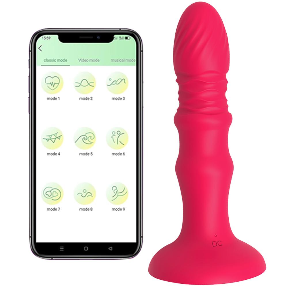 Толкающий массажер простаты анальный вибратор управление через приложение анальная пробка сильная присоска анальный дилдо мастурбатор секс-игрушки для пар