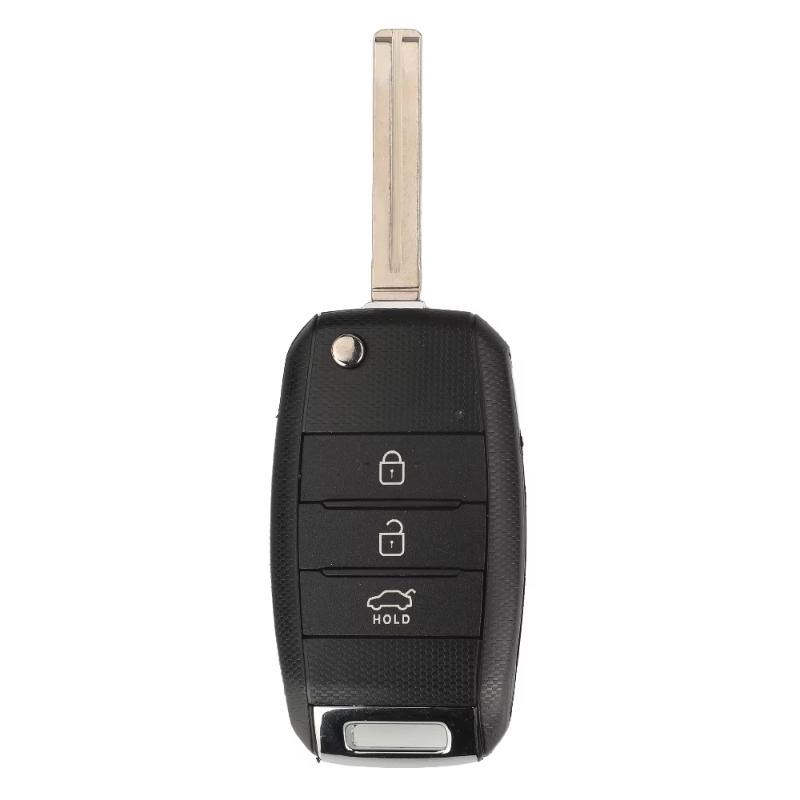 JsHonYu 433MHz 4D Chip Remote Key for Kia Rio 2017-2021 Ceed 2011-2018 3 Button Folding Flip Keyless Entry Car Fob