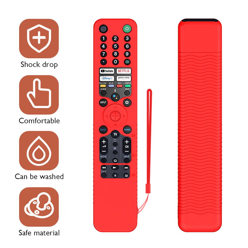 Silicone TV Remote Control Cover Shockproof Protective Cover Waterproof with Lanyard for Sony RMF-TX520U MG3-TX520U Voice Remote