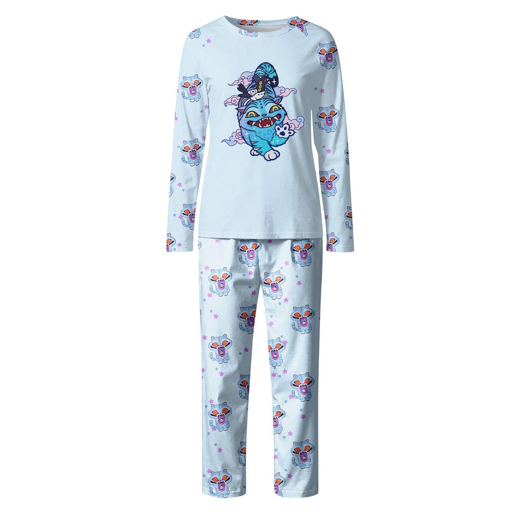 Мультяшный принт с буквами, семейный комплект с длинным рукавом, костюм родитель-ребенок, домашний костюм, осень