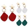 2Pairs Women Geometric Square Drop Stud Earrings Party Jewelry Gift