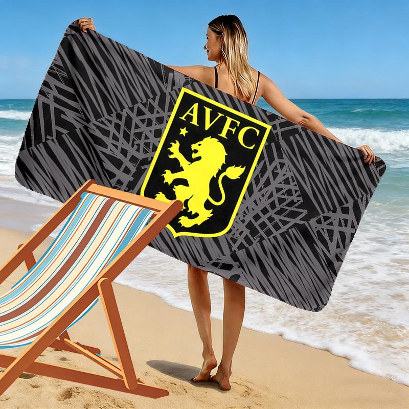 Aston Villa F.C Print Beach Towel, Large Soft Quick Dry Towel for Beach Camping Swimming