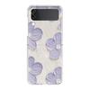 love flower Art Phone Case For Samsung Galaxy Z Flip 3 4 5 Hard Folding Clear PC Bumper For Samsung Z Flip3 Transparent Cover