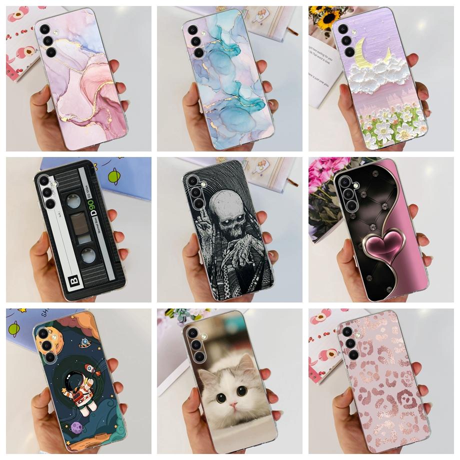 For Samsung Galaxy A24 4G Case Bumper Soft Silicone TPU Transparent Coque Shell For Samsung A24 A245F Marble Cartoon Funda Capas